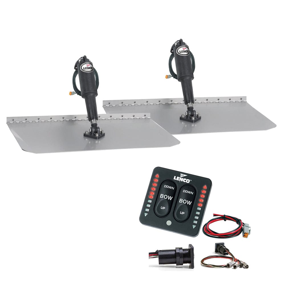 Lenco Marine Lenco 12" x 12" Standard Trim Tab Kit w/LED Integrated Switch Kit 12V Boat Outfitting