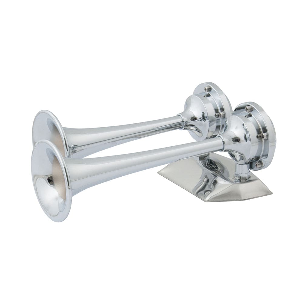 Marinco Marinco 12V Chrome Plated Dual Trumpet Mini Air Horn Boat Outfitting