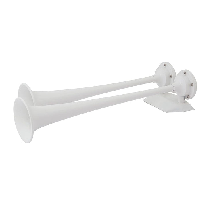 Marinco Marinco 12V White Epoxy Coated Dual Trumpet Air Horn Boat Outfitting