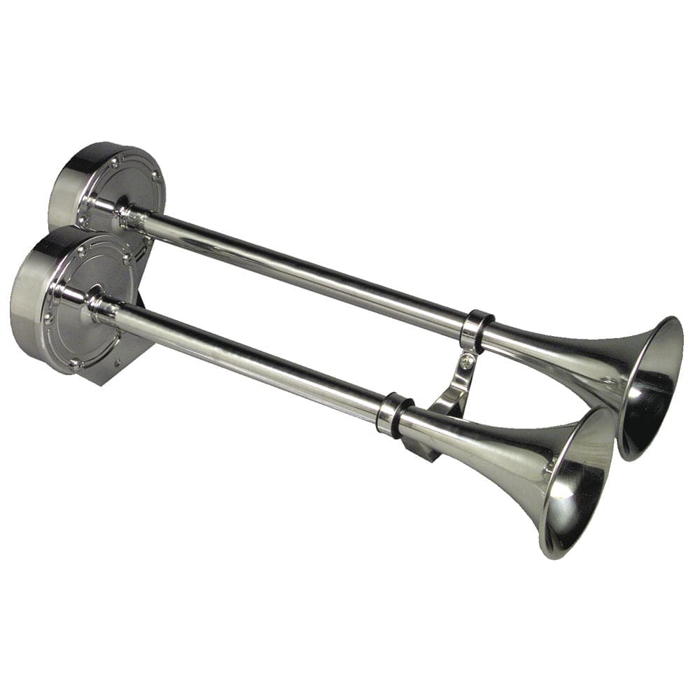Schmitt & Ongaro Marine Schmitt & Ongaro Deluxe All-Stainless Dual Trumpet Horn - 24V Boat Outfitting