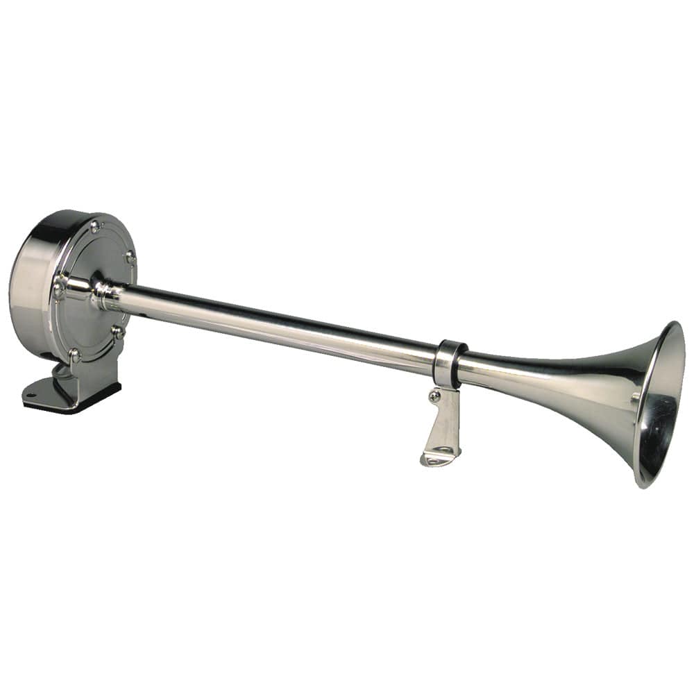 Schmitt & Ongaro Marine Schmitt & Ongaro Deluxe All-Stainless Single Trumpet Horn - 24V Boat Outfitting