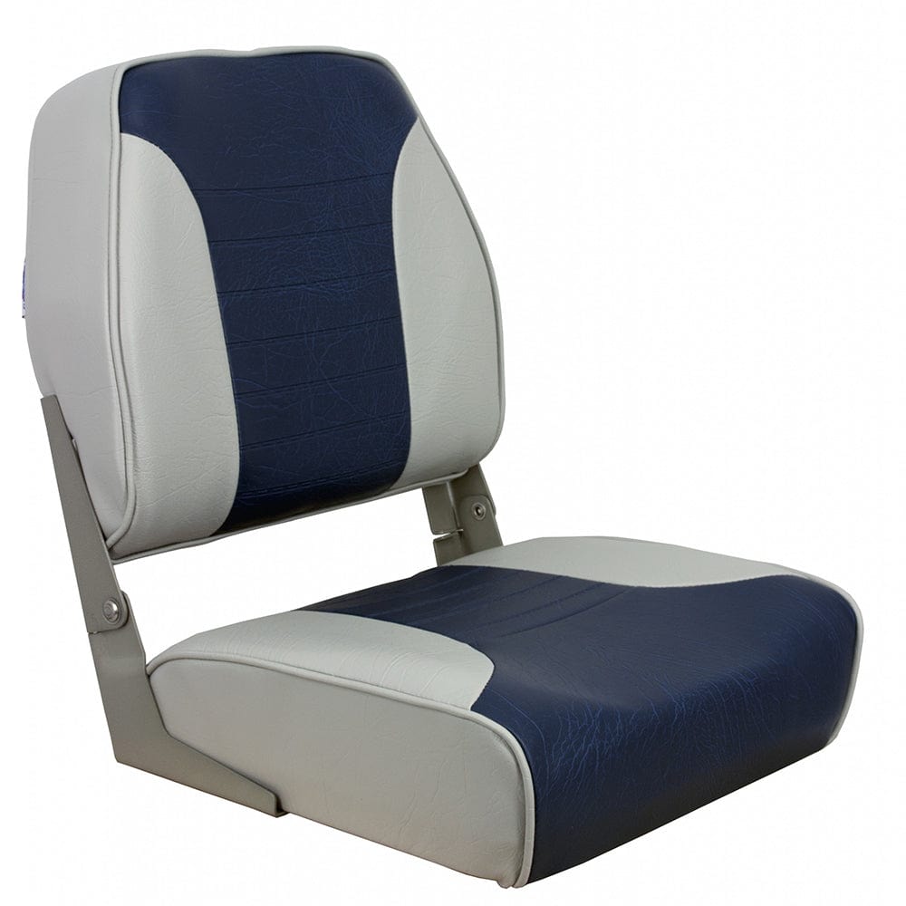 Springfield Marine Springfield Economy Multi-Color Folding Seat - Grey/Blue Boat Outfitting