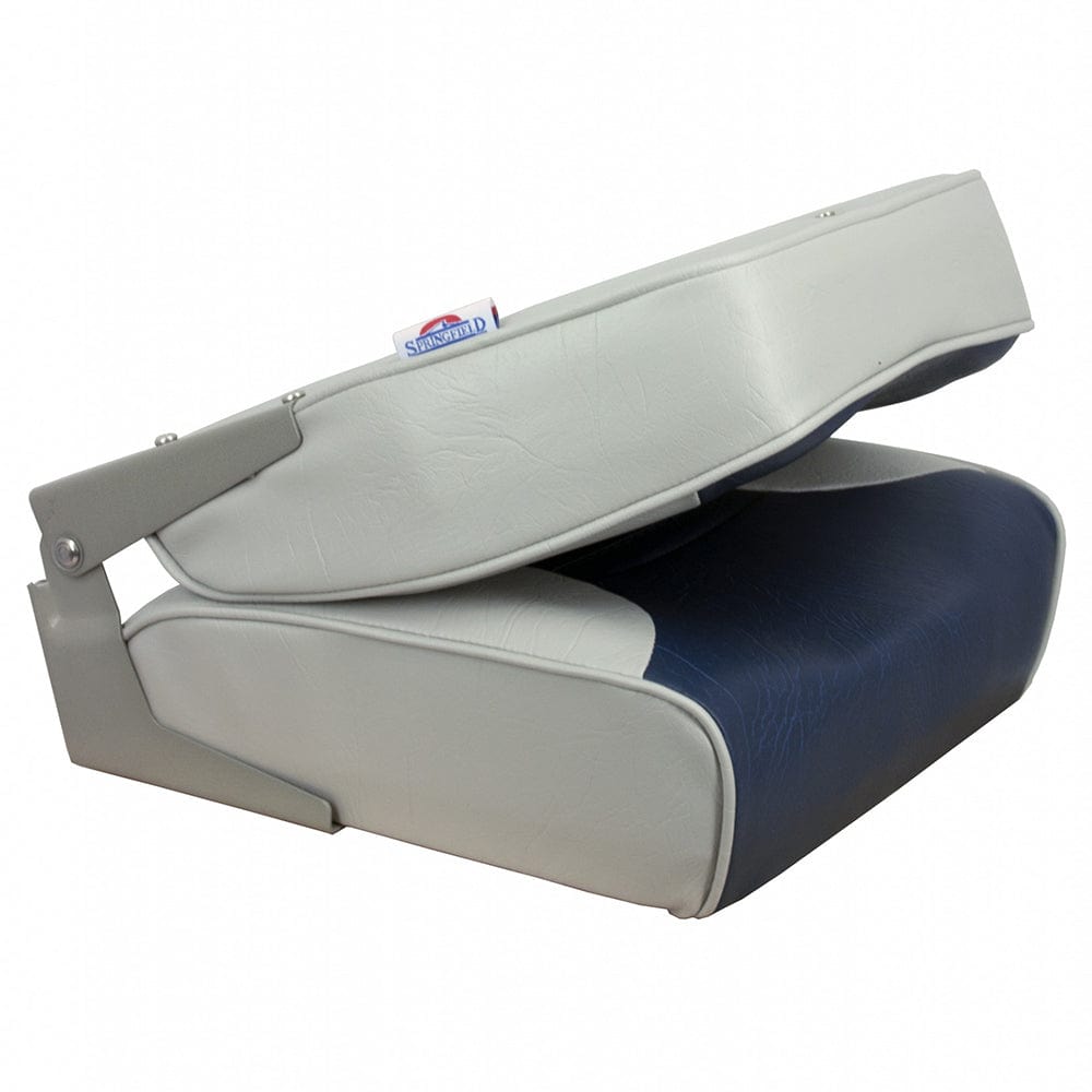 Springfield Marine Springfield Economy Multi-Color Folding Seat - Grey/Blue Boat Outfitting