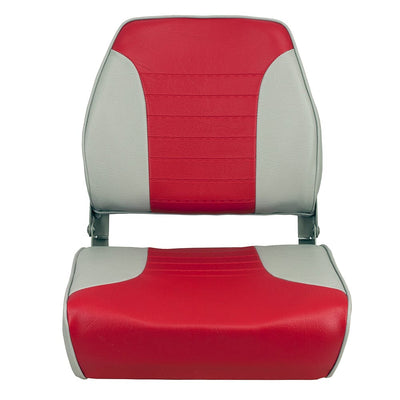 Springfield Marine Springfield Economy Multi-Color Folding Seat - Grey/Red Boat Outfitting