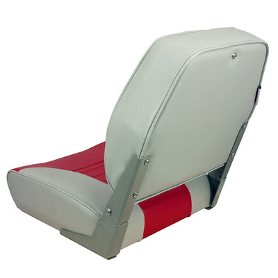 Springfield Marine Springfield Economy Multi-Color Folding Seat - Grey/Red Boat Outfitting