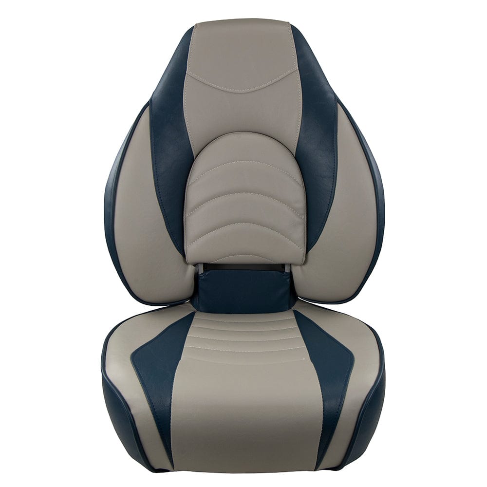 Springfield Marine Springfield Fish Pro High Back Folding Seat - Blue/Grey Boat Outfitting