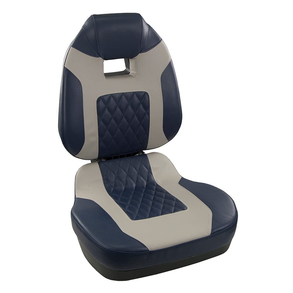 Springfield Marine Springfield Fish Pro II High Back Folding Seat - Blue/Grey Boat Outfitting