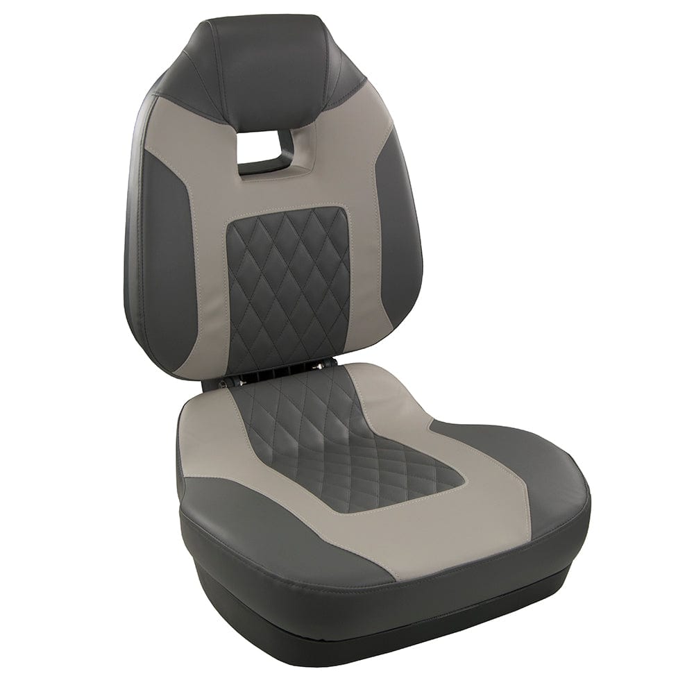 Springfield Marine Springfield Fish Pro II High Back Folding Seat - Charcoal/Grey Boat Outfitting