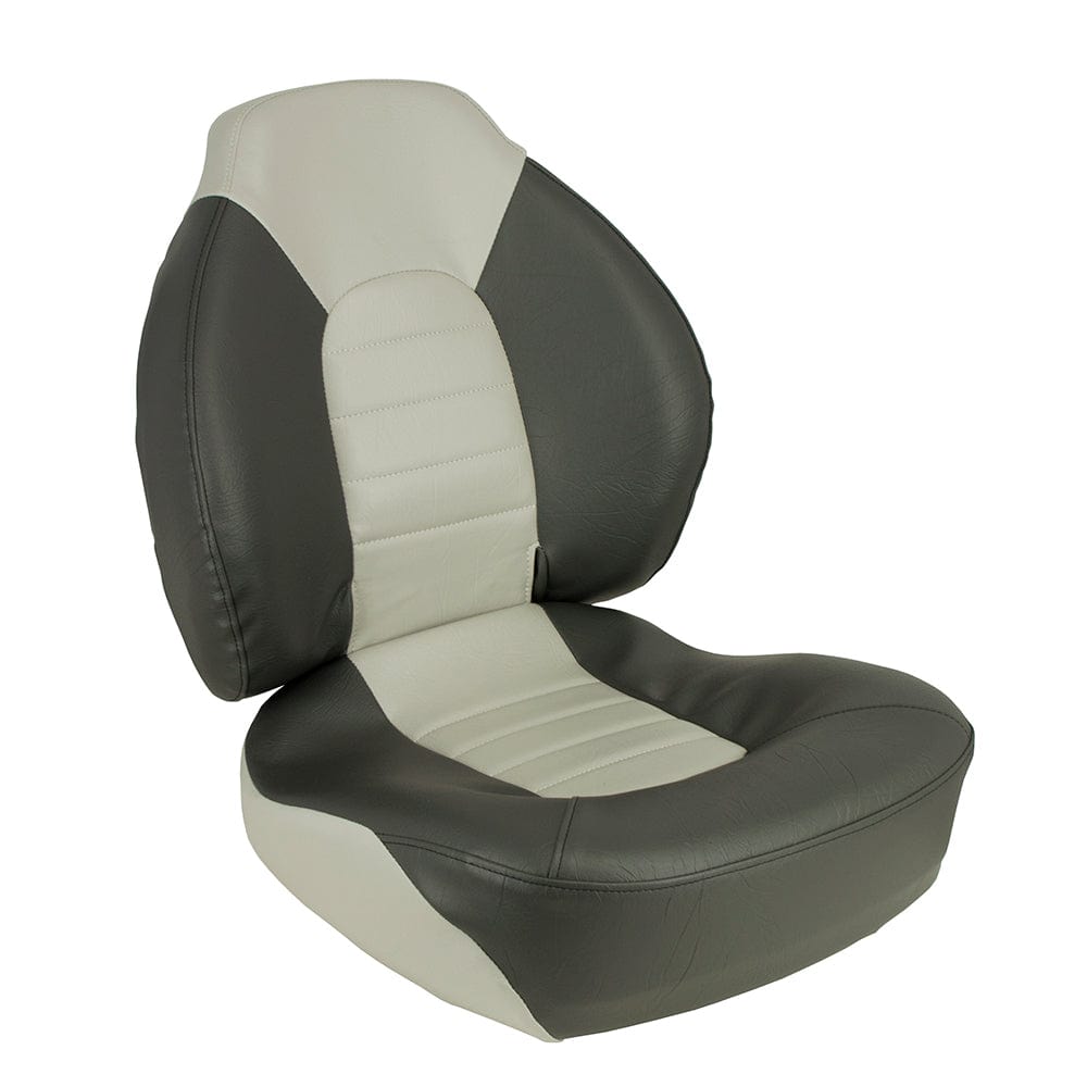 Springfield Marine Springfield Fish Pro Mid Back Folding Seat - Charcoal/Grey Boat Outfitting