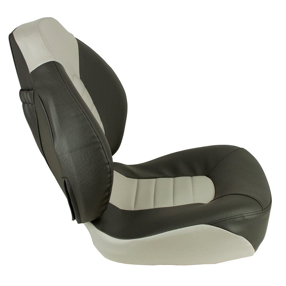 Springfield Marine Springfield Fish Pro Mid Back Folding Seat - Charcoal/Grey Boat Outfitting