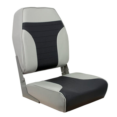 Springfield Marine Springfield High Back Multi-Color Folding Seat - Grey/Charcoal Boat Outfitting