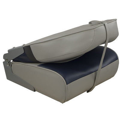 Springfield Marine Springfield Premium Wave Folding Seat - Grey/Blue w/Meteor Stripe Boat Outfitting