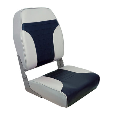 Springfield Springfield High Back Multi-Color Folding Seat - Blue/Grey Boat Outfitting