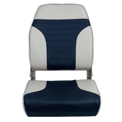 Springfield Springfield High Back Multi-Color Folding Seat - Blue/Grey Boat Outfitting