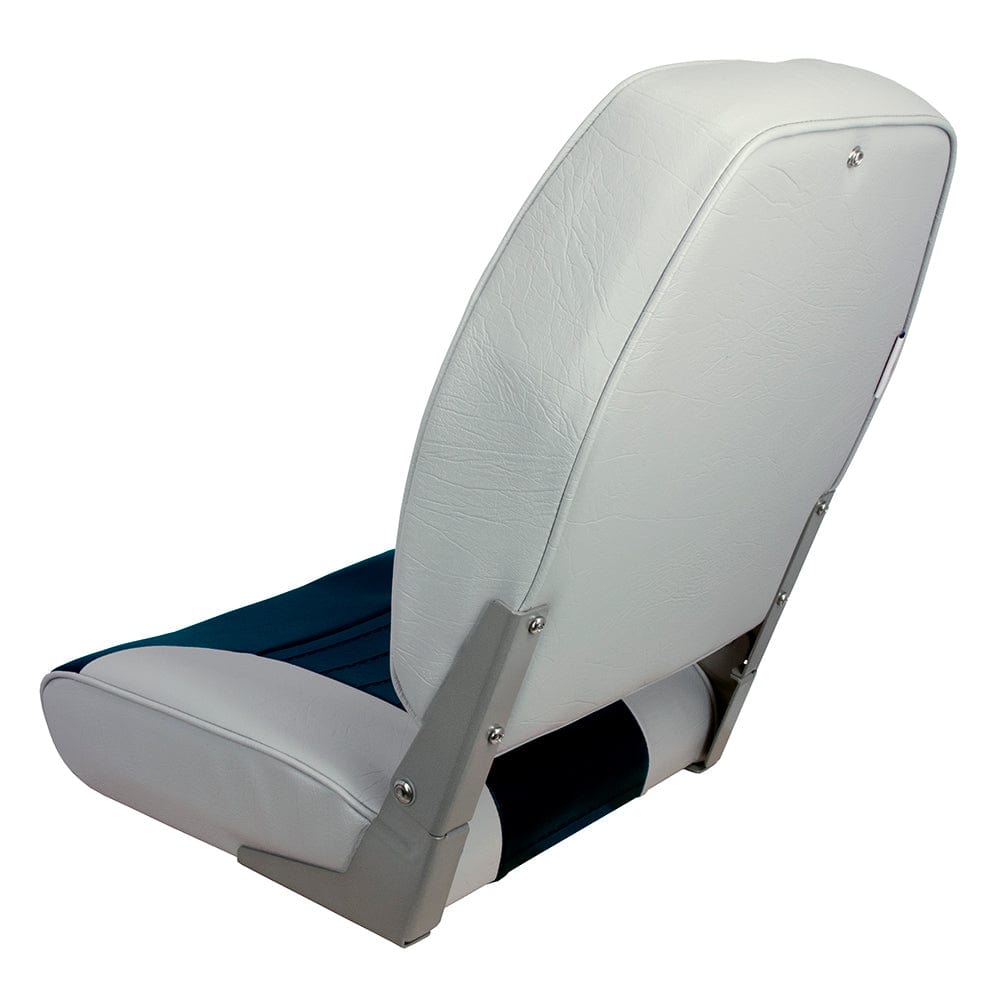 Springfield Springfield High Back Multi-Color Folding Seat - Blue/Grey Boat Outfitting