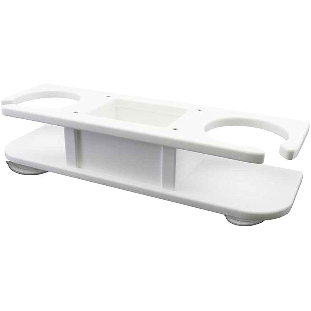 TACO Marine TACO 2-Drink Poly Holder w/Catch-All - White Boat Outfitting