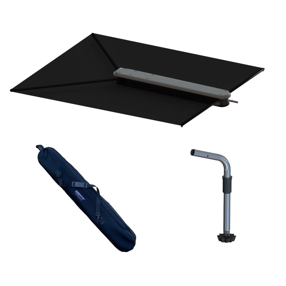 TACO Marine TACO ShadeFin w/Black Fabric, Bag & Fixed Rod Holder Mount Kit Boat Outfitting