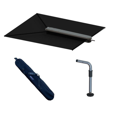 TACO Marine TACO ShadeFin w/Black Fabric, Bag & Fixed Rod Holder Mount Kit Boat Outfitting