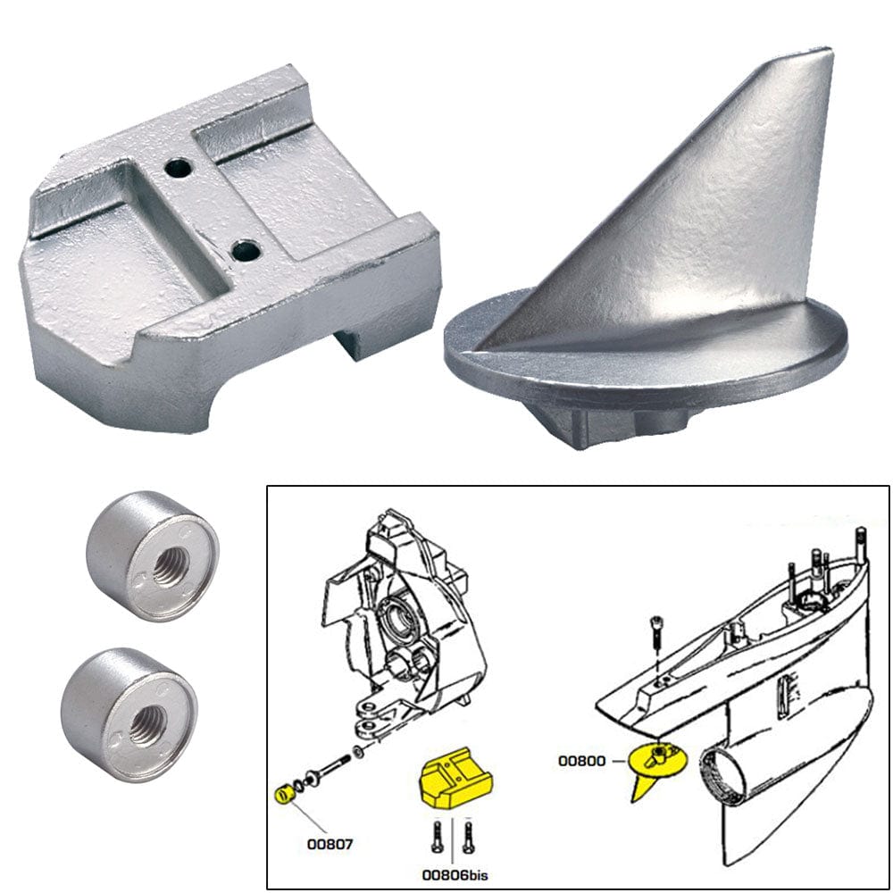 Tecnoseal Tecnoseal Anode Kit w/Hardware - Mercury Alpha 1 Gen 1 - Zinc Boat Outfitting