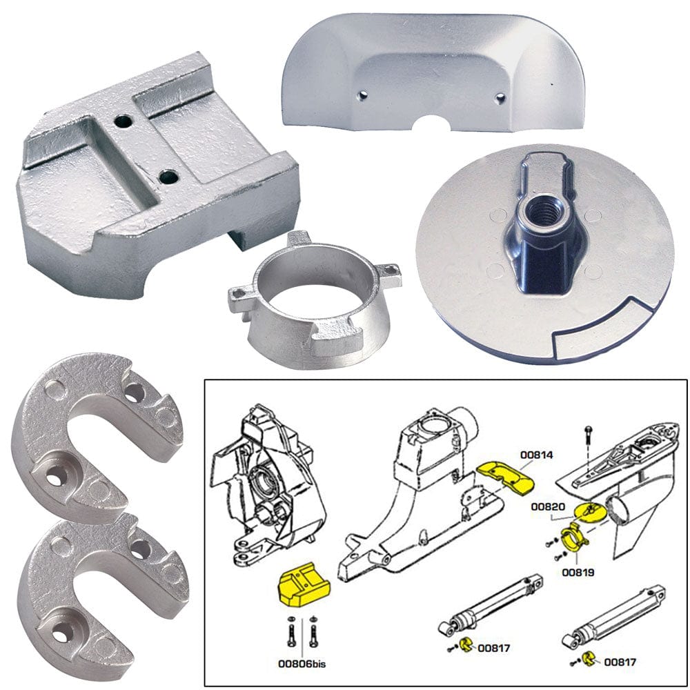 Tecnoseal Tecnoseal Anode Kit w/Hardware - Mercury Alpha 1 Gen 2 - Magnesium Boat Outfitting