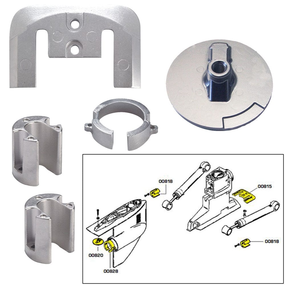 Tecnoseal Tecnoseal Anode Kit w/Hardware - Mercury Bravo 1 - Aluminum Boat Outfitting