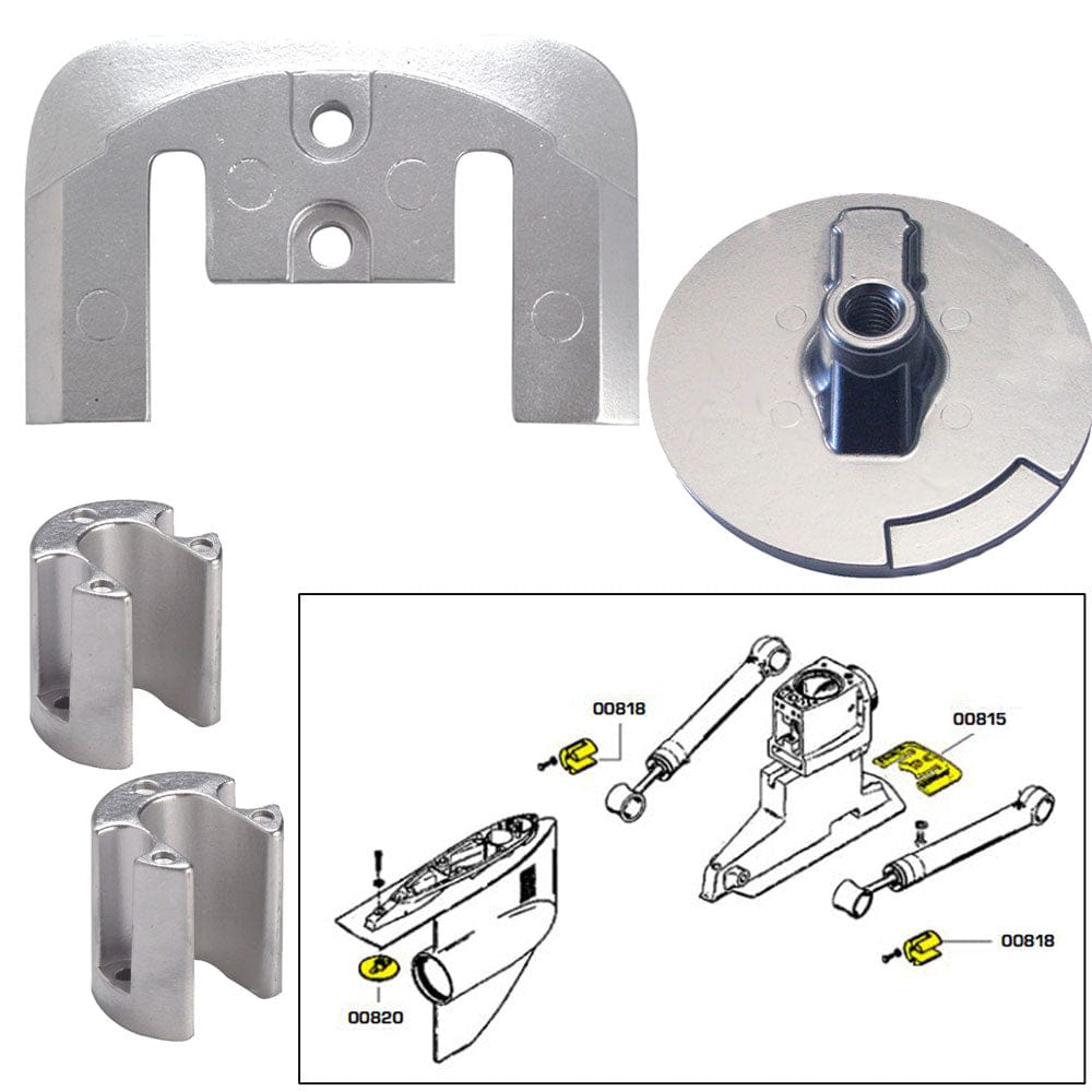 Tecnoseal Tecnoseal Anode Kit w/Hardware - Mercury Bravo 2-3 - Aluminum Boat Outfitting