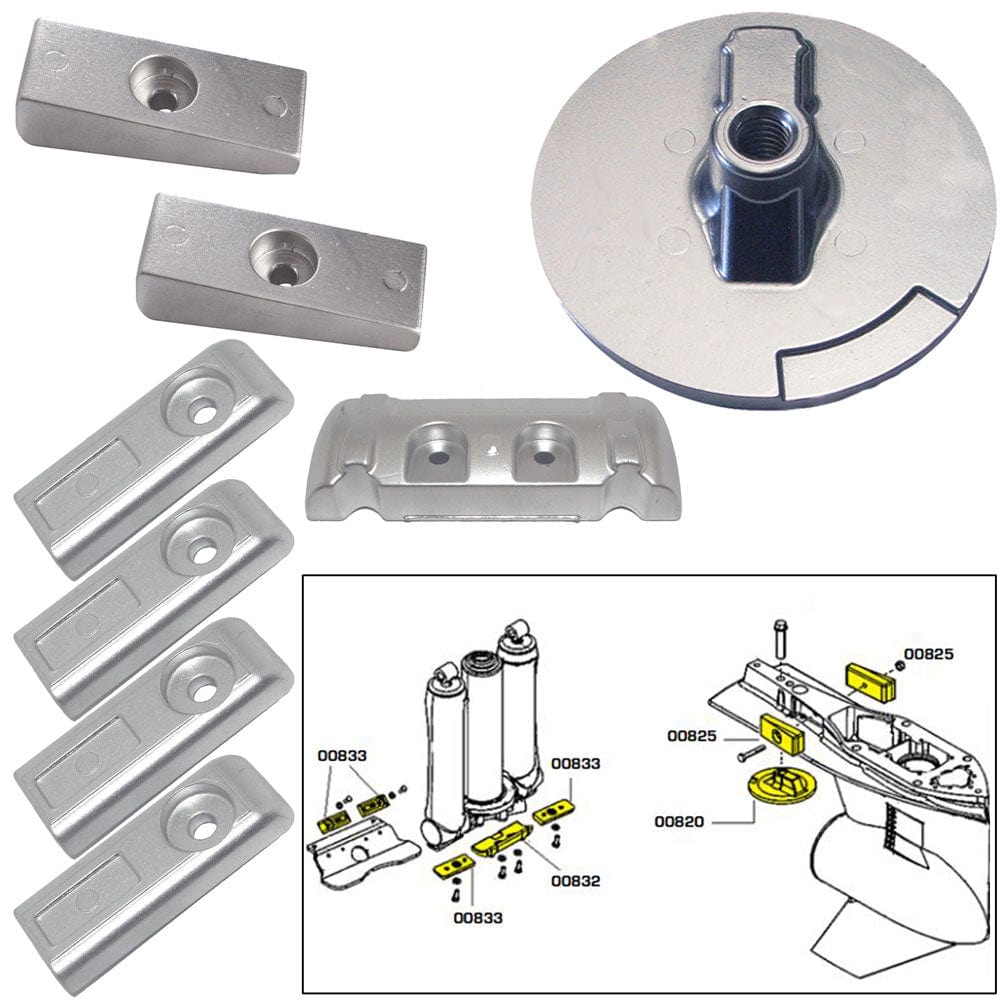 Tecnoseal Tecnoseal Anode Kit w/Hardware - Mercury Verado 6 - Zinc Boat Outfitting