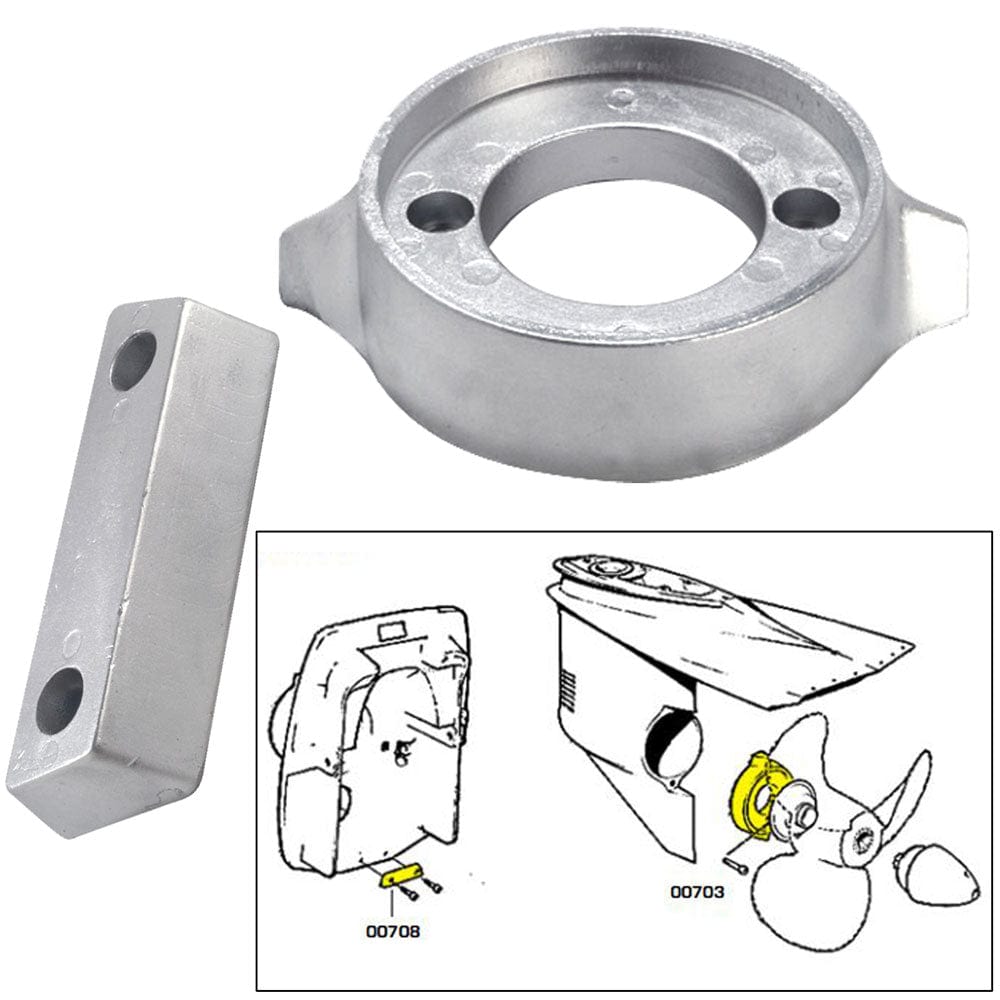 Tecnoseal Tecnoseal Anode Kit w/Hardware - Volvo 290 - Aluminum Boat Outfitting