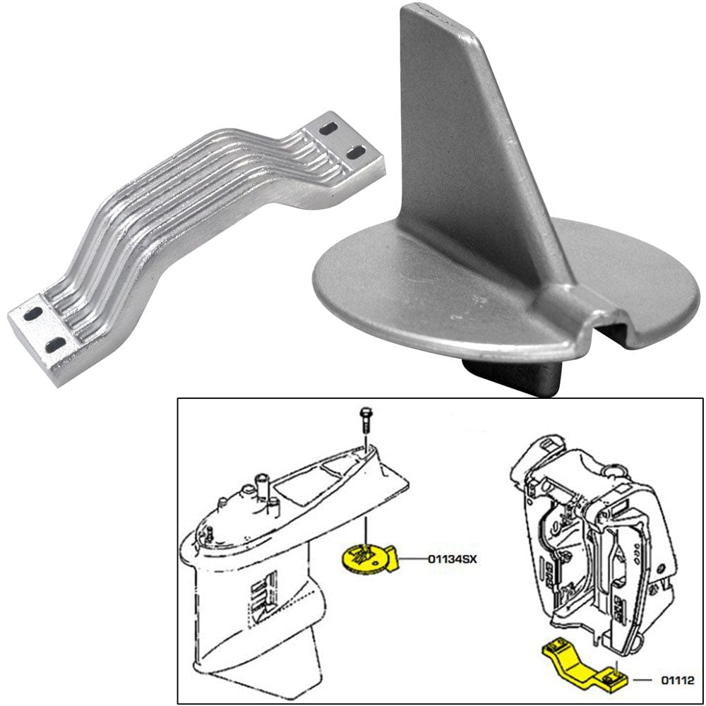 Tecnoseal Tecnoseal Anode Kit w/Hardware - Yamaha 150-200HP Left Hand Rotation - Aluminum Boat Outfitting