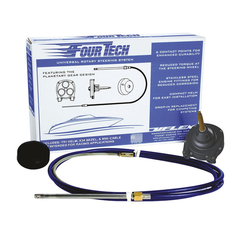 Uflex USA Uflex Fourtech 14' Mach Rotary Steering System w/Helm, Bezel & Cable Boat Outfitting