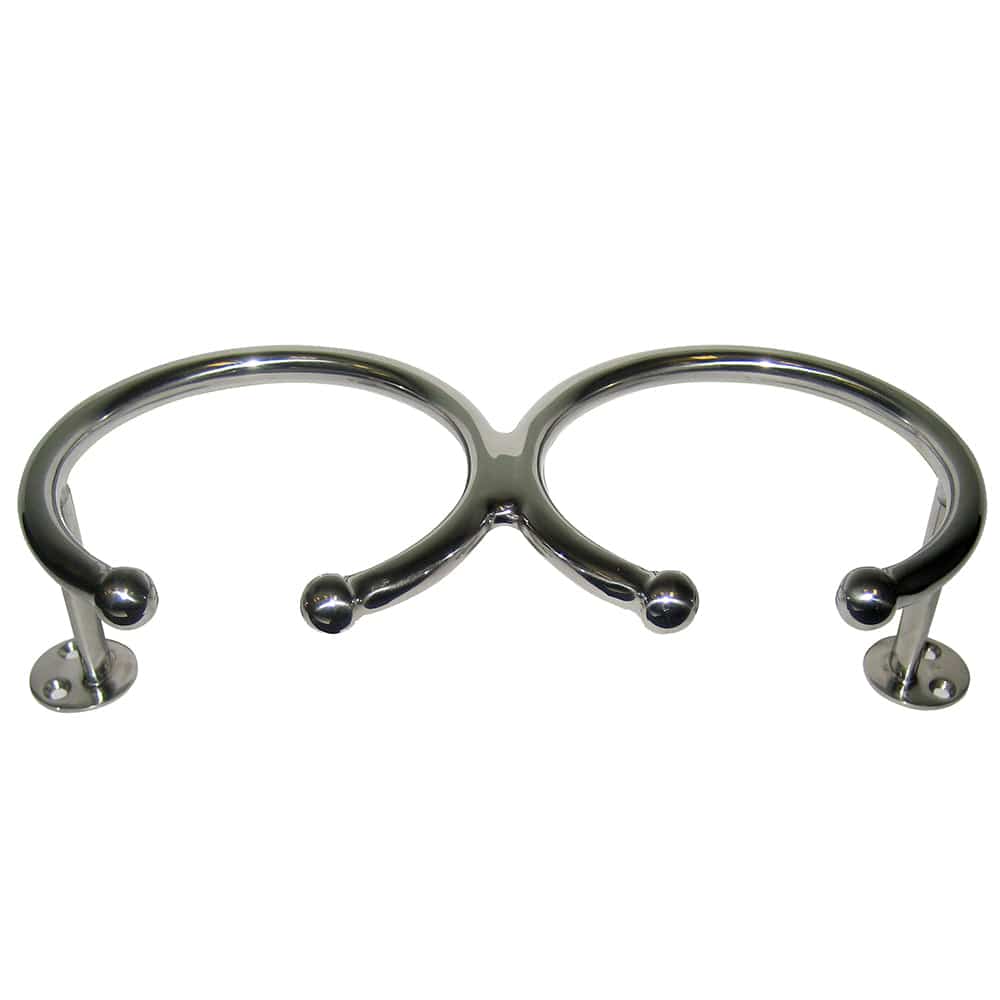 Whitecap Whitecap Top Mount Ring SS Cup Holder - 2-Drink - Base Mount Boat Outfitting