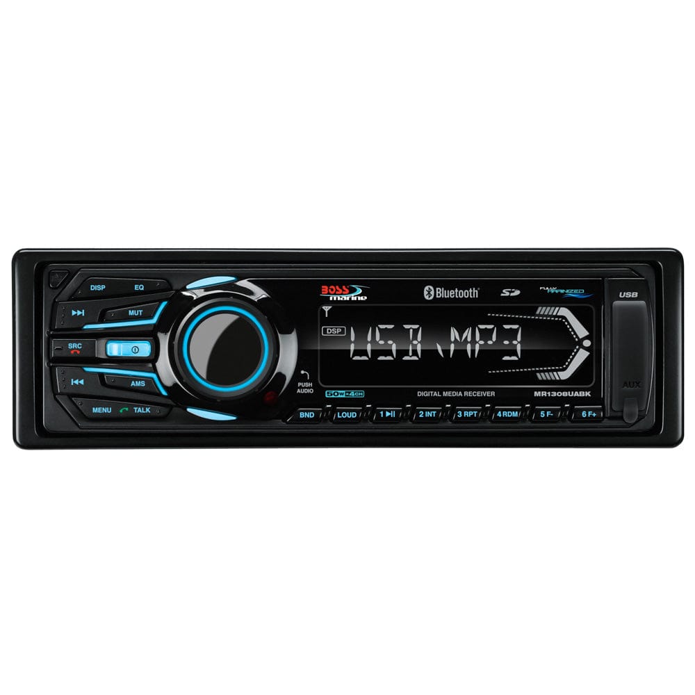 Boss Audio Boss Audio MR1308UABK Bluetooth® - Fully Marinized MP3-Compatible Digital Media Receiver w/USB & SD Memory Card Ports & Aux Input Entertainment