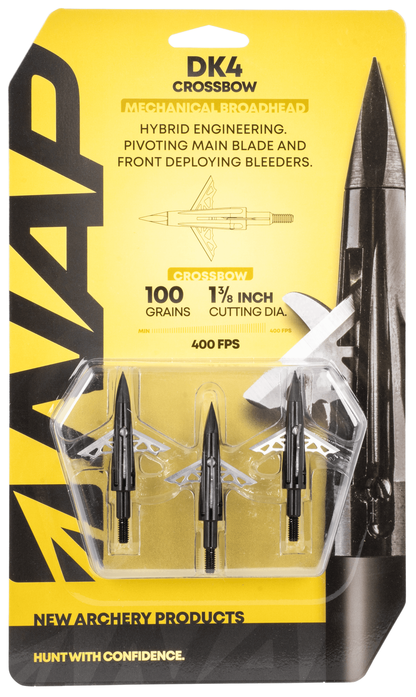 New Archery Products Nap Dk4 Crossbow Broadheads 100 Gr. 3 Pk. Broadheads
