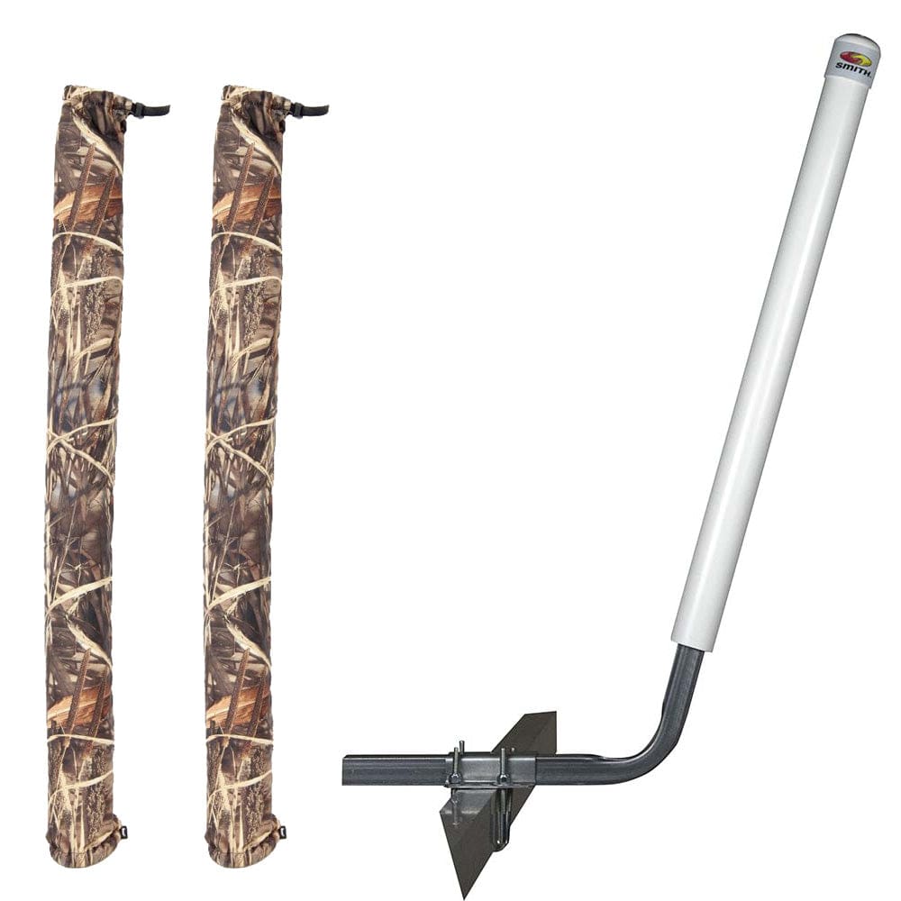 C.E. Smith C.E. Smith Angled Post Guide-On - 40" - White w/FREE Camo Wet Lands 36" Guide-On Cover Trailering