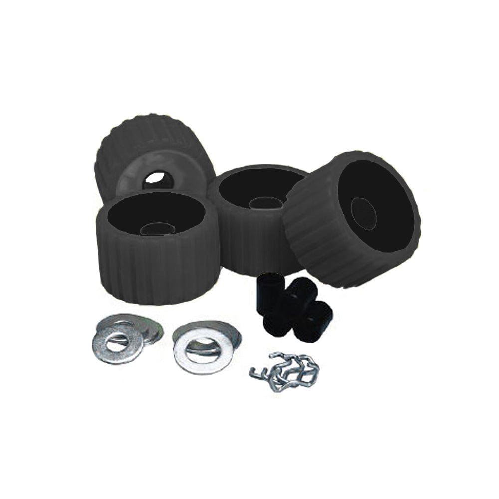 C.E. Smith C.E. Smith Ribbed Roller Replacement Kit - 4 Pack - Black Trailering