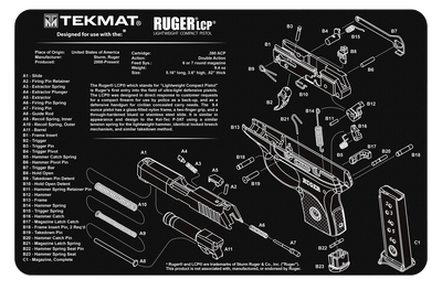 TekMat Tekmat Armorers Bench Mat - 11"x17" Ruger Lcp Pistol Cleaning And Gun Care
