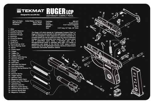 TekMat Tekmat Armorers Bench Mat - 11"x17" Ruger Lcp Pistol Cleaning And Gun Care