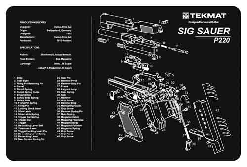 TekMat Tekmat Armorers Bench Mat - 11"x17" Sig Sauer 220 Pistol Cleaning And Gun Care