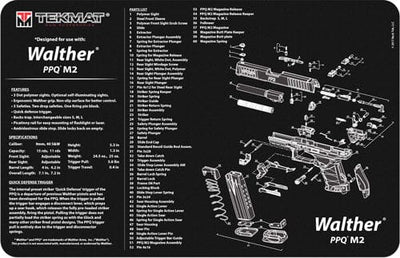 Tekmat Armorers Bench Mat - 11"x17" Walther Ppqm2 Pistol