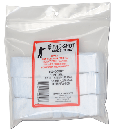 Pro-Shot Products Pro-shot Patch .22-.270cal Sq 500 Ct Cleaning Equipment