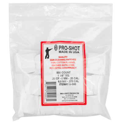 Pro-Shot Products Pro-shot Patch .22-.270cal Sq 500 Ct Cleaning Equipment