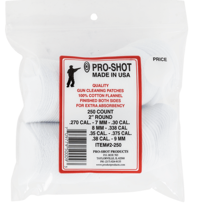 Pro-Shot Products Pro-shot Patch 270-38 Cal 2" 250pk Cleaning Equipment