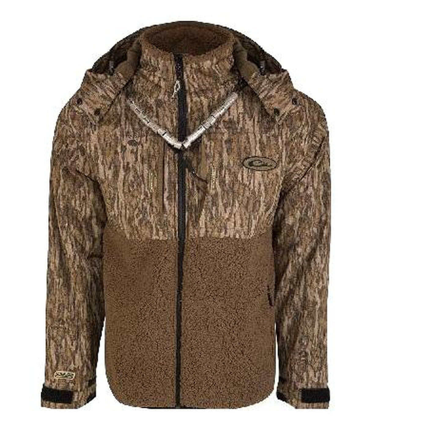 Drake Drake MST Guardian Flex Sherpa Fleece Eqwader Full Zip with Hood MossyOak Bottomland / 2X-Large Clothing