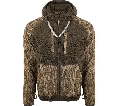 MST Sherpa Fleece Hybrid Liner Full Zip with Hood - MOssyOak Bottomland