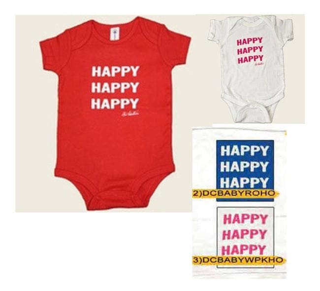 Duck Commander Duck Dynasty Happy Happy Happy Onesie -Closeout White/Pink / Medium (18 months) Clothing