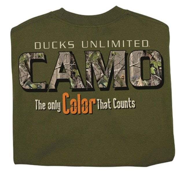 Ducks Unlimited Youth DU T Shirt - "Camo - The Only Color..." Small Clothing