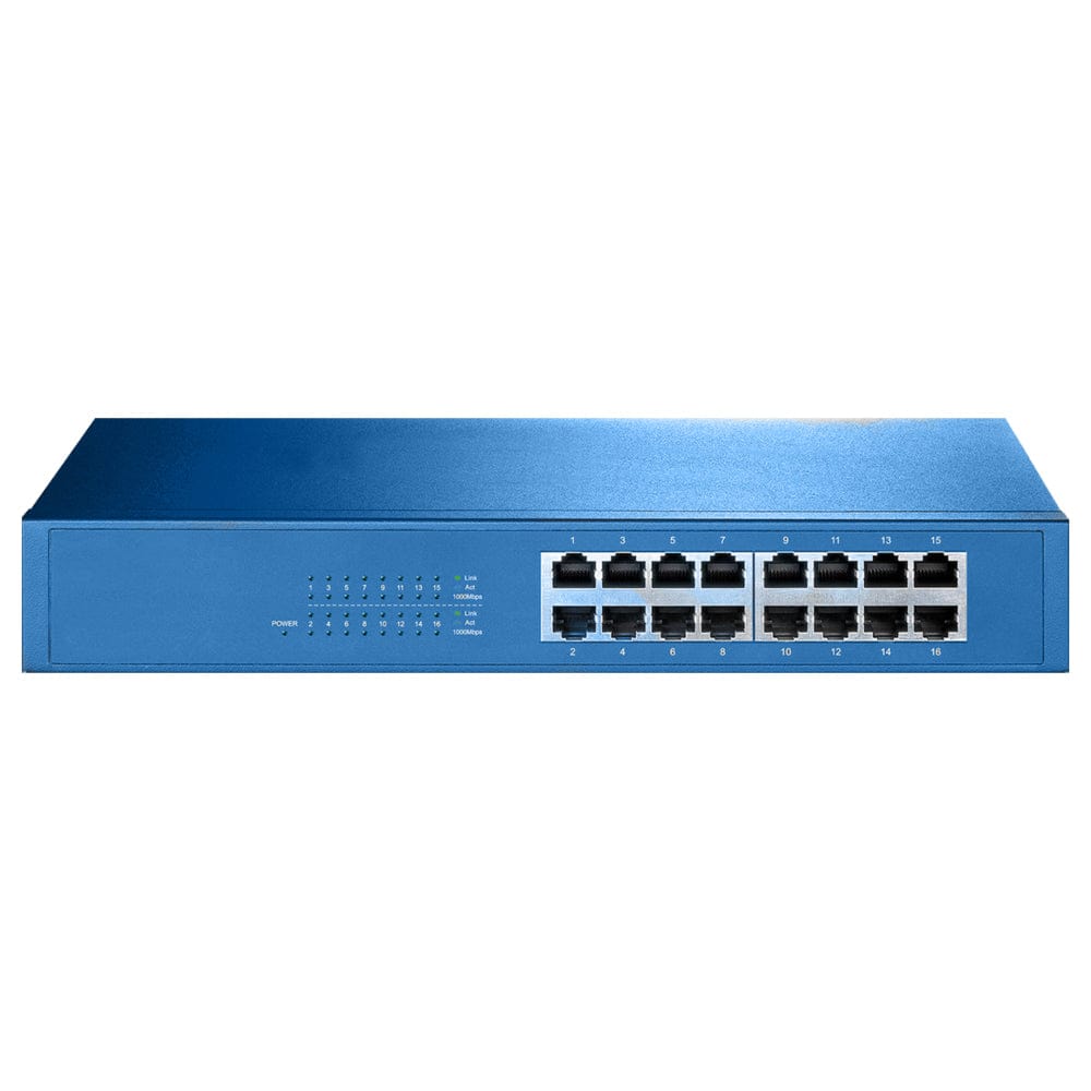 Aigean Networks Aigean 16-Port Network Switch - Desk or Rack Mountable - 100-240VAC - 50/60Hz Communication