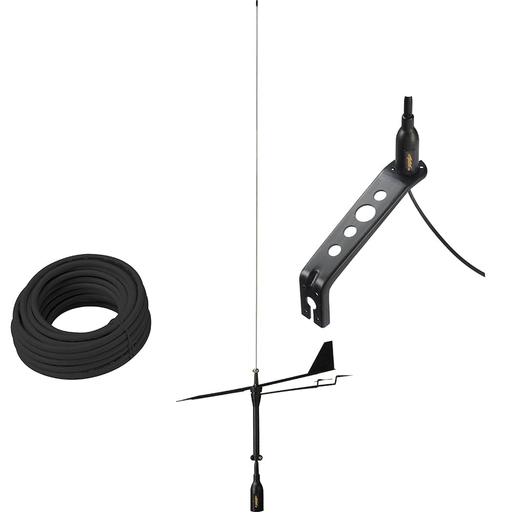 Glomex Marine Antennas Glomex Black Swan VHF Antenna w/Wind Indicator & 66' Coax Cable Communication