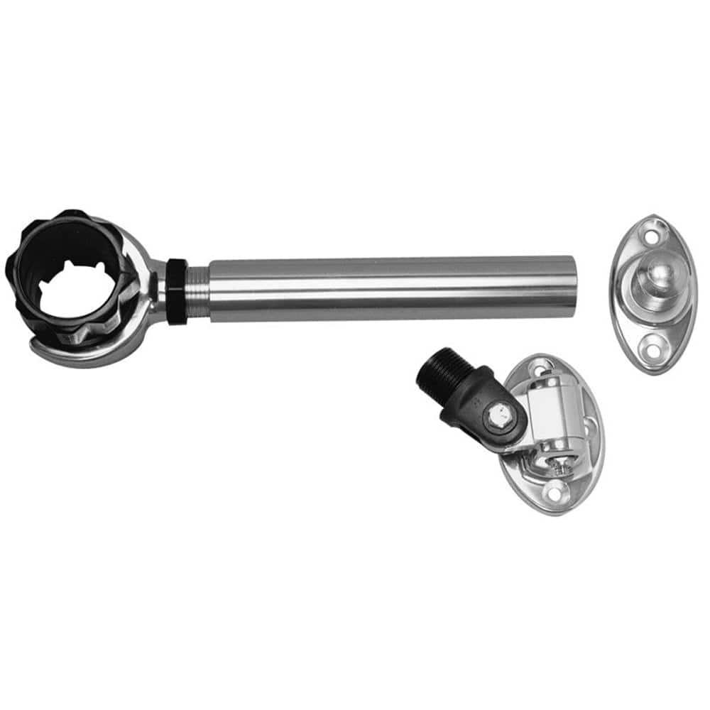 Rupp Rupp Threaded Antenna Support w/6" Flat Mount, Oval 4-Way Base & 1.5" Collar Communication