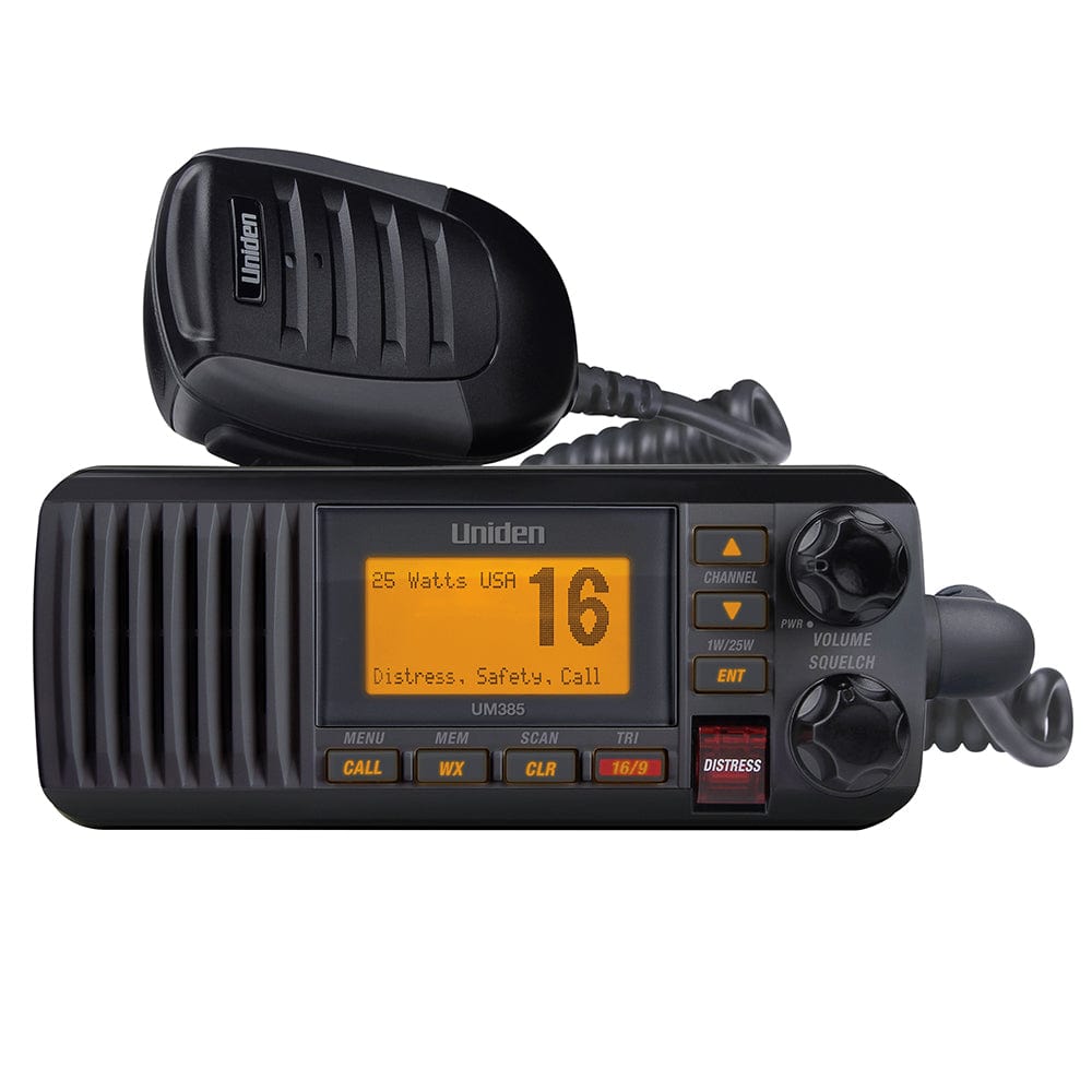 Uniden Uniden UM385 Fixed Mount VHF Radio - Black Communication
